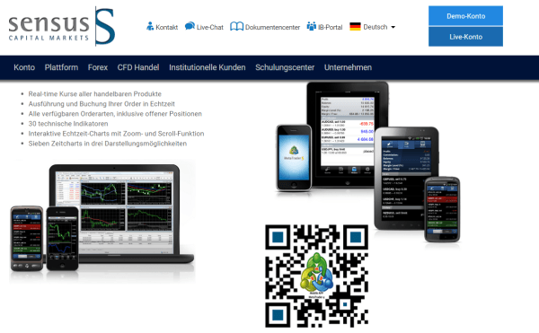 Die Plattformen bei Sensus Capital Markets