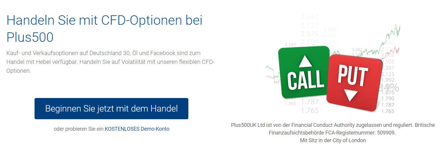Klassische Optionen sind beim Broker Plus500 handelbar